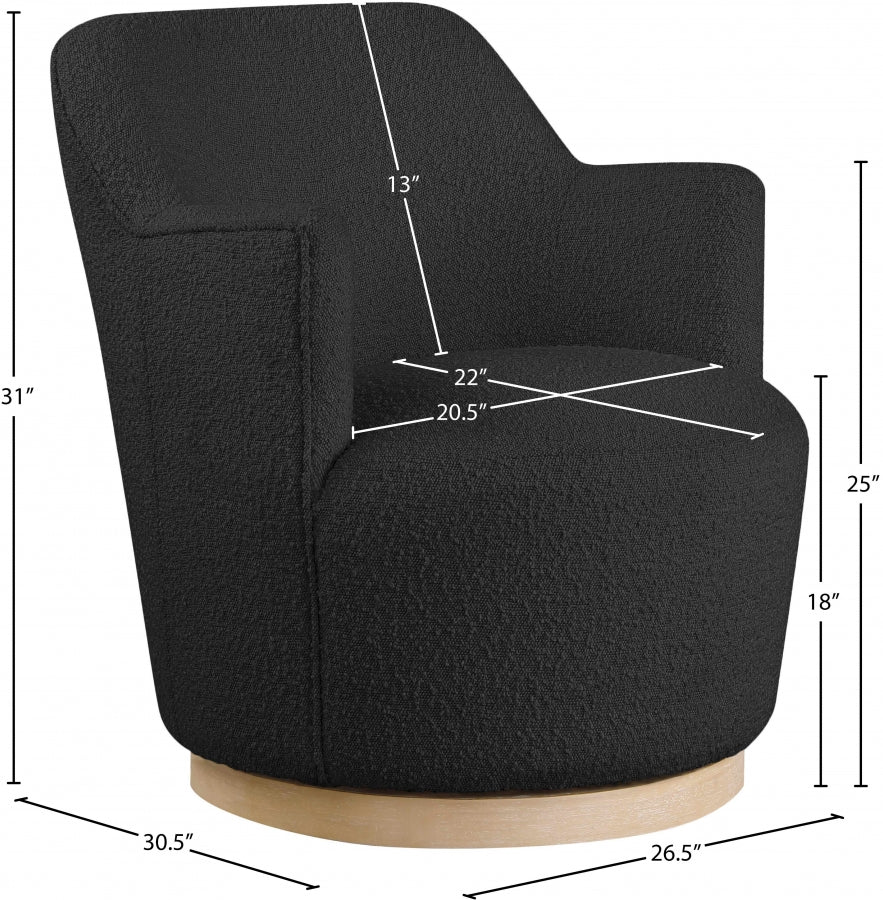 Fauteuil d'appoint pivotant en tissu Boucle Clarita