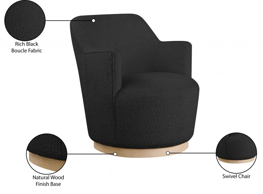 Fauteuil d'appoint pivotant en tissu Boucle Clarita