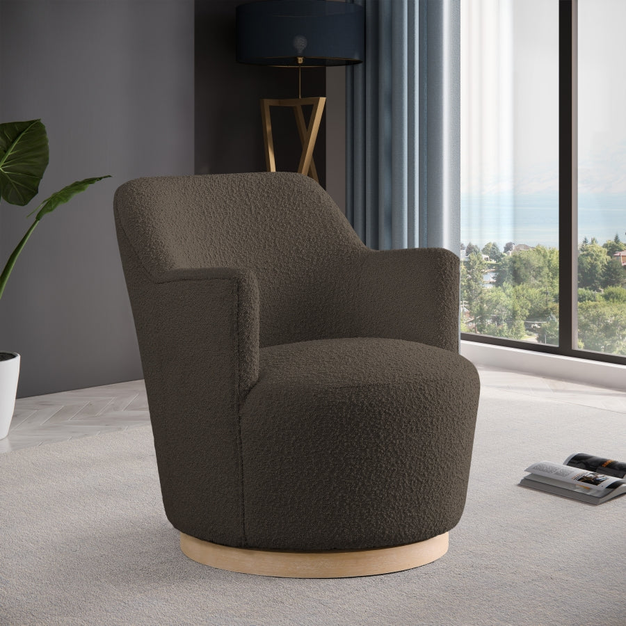 Fauteuil d'appoint pivotant en tissu Boucle Clarita