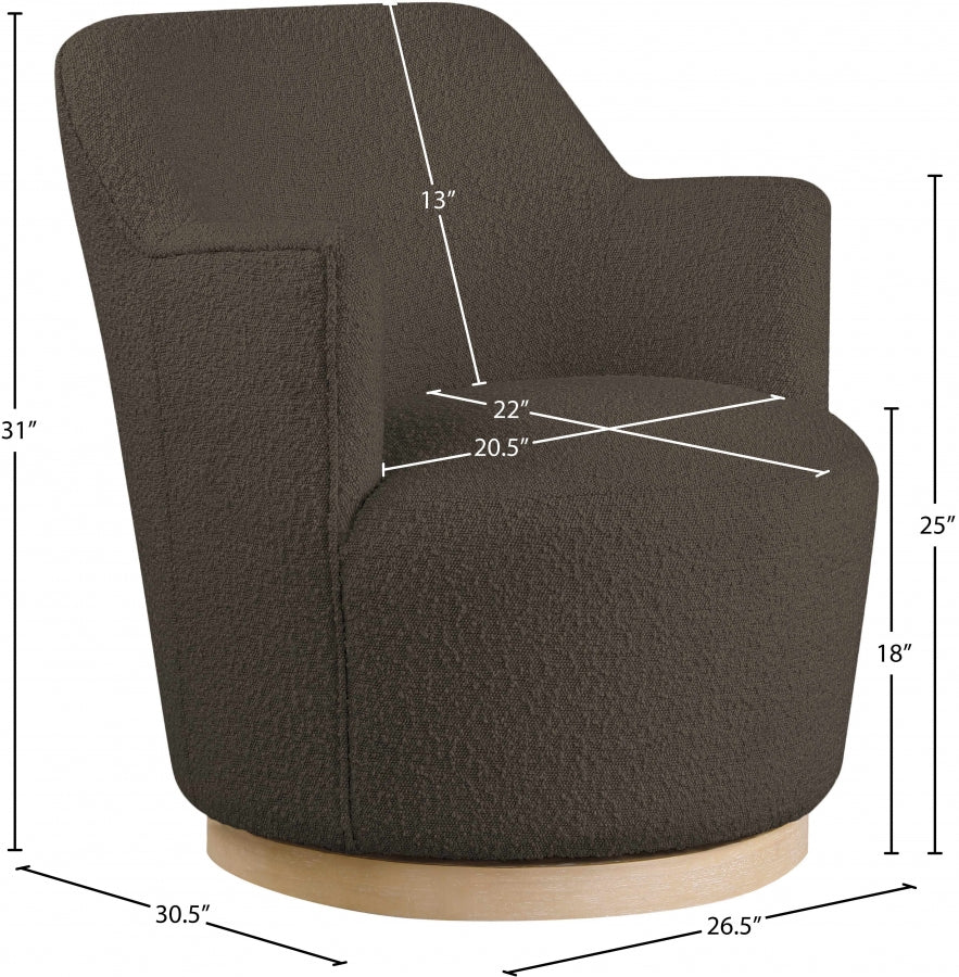 Fauteuil d'appoint pivotant en tissu Boucle Clarita