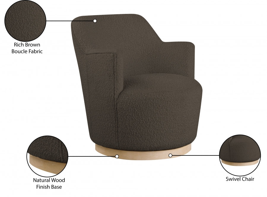 Fauteuil d'appoint pivotant en tissu Boucle Clarita
