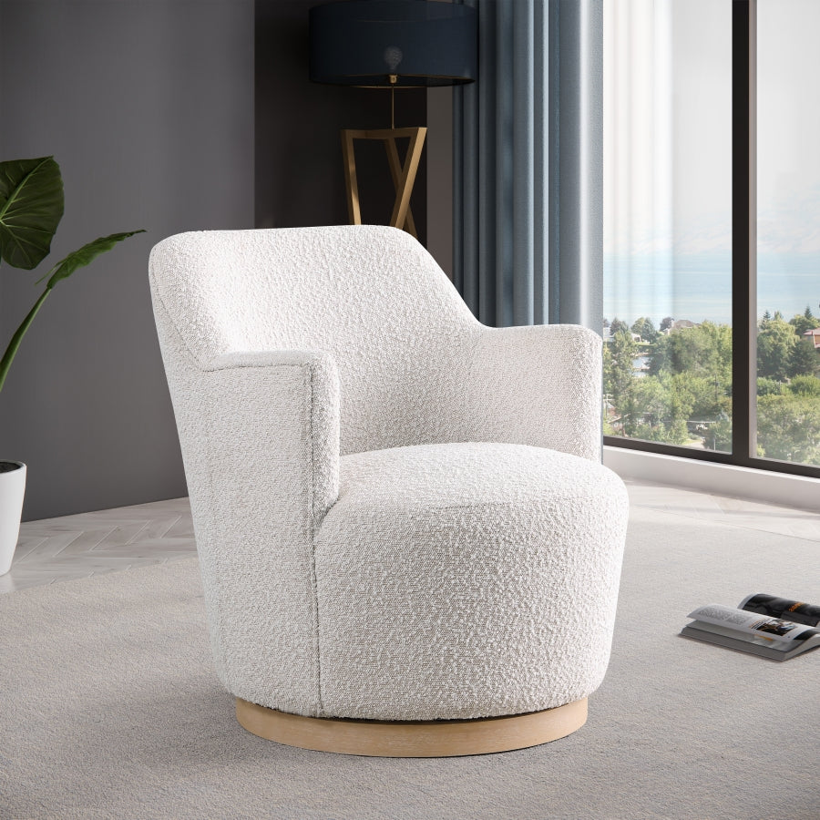 Fauteuil d'appoint pivotant en tissu Boucle Clarita