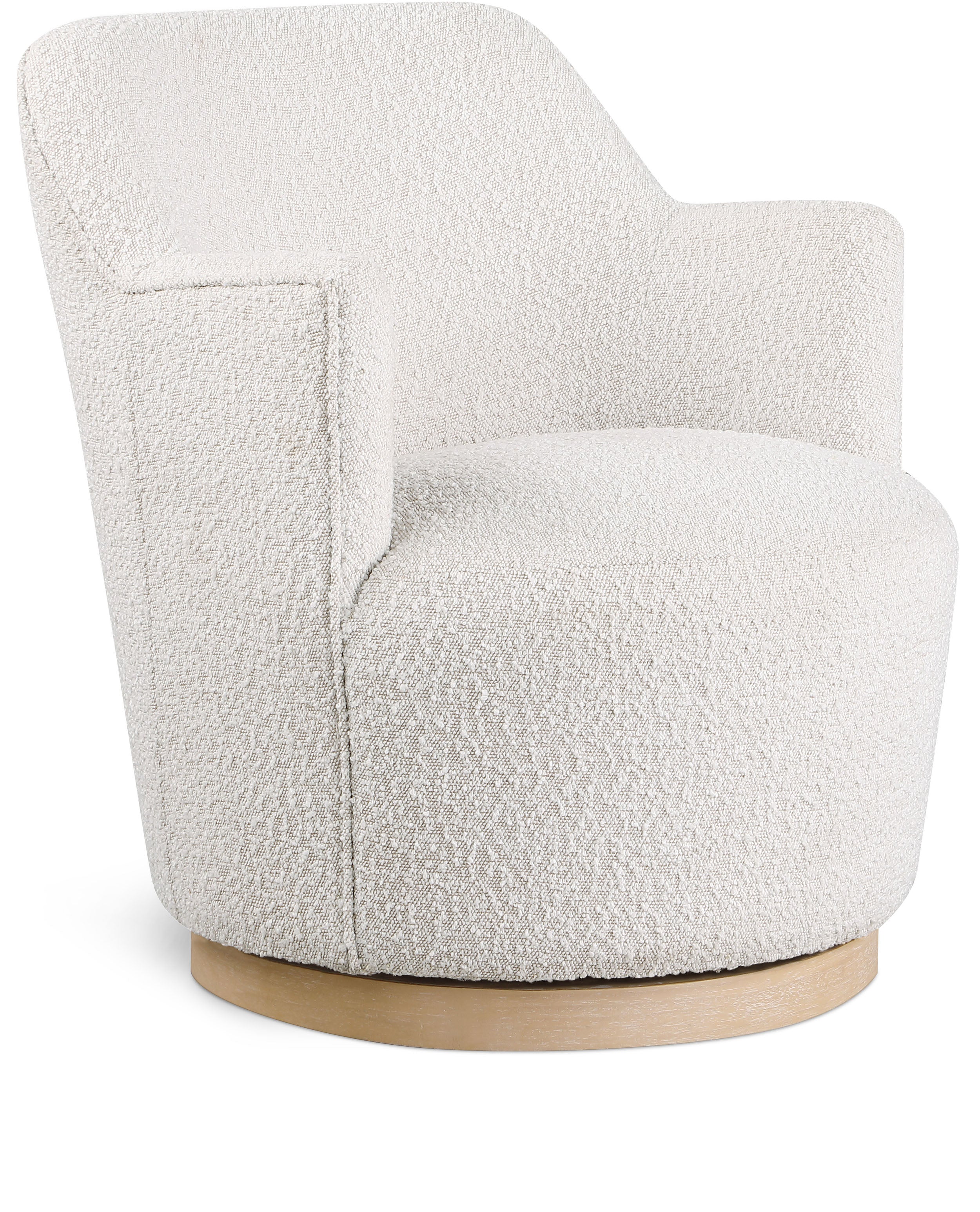 Fauteuil d'appoint pivotant en tissu Boucle Clarita