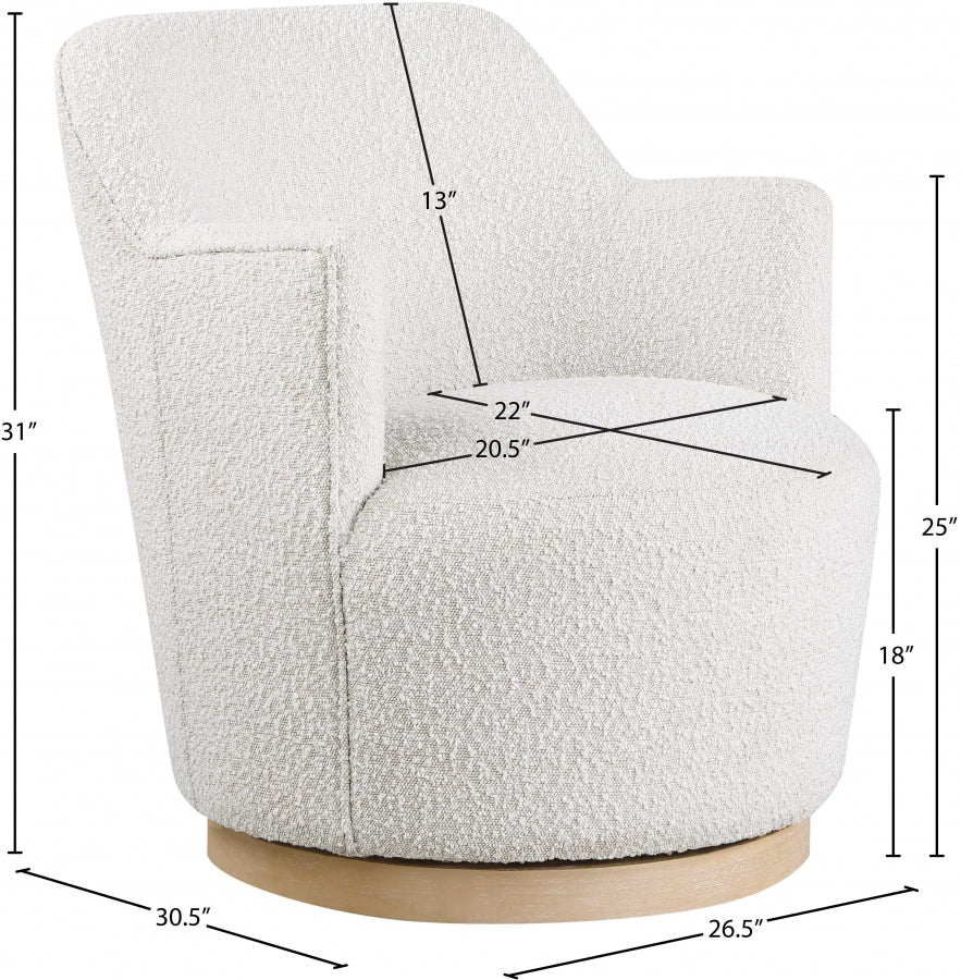 Fauteuil d'appoint pivotant en tissu Boucle Clarita