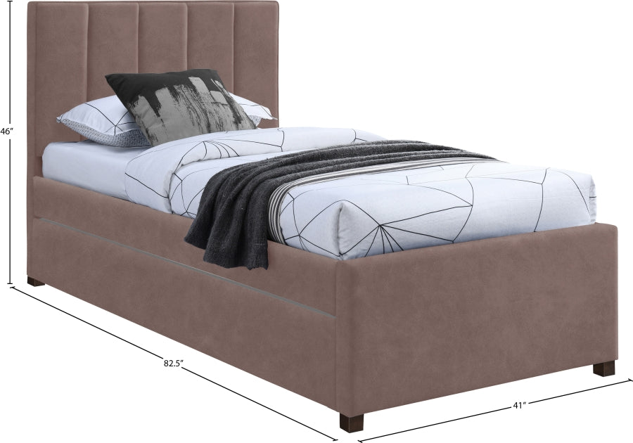 Lit gigogne simple en cuir végétalien Hudson