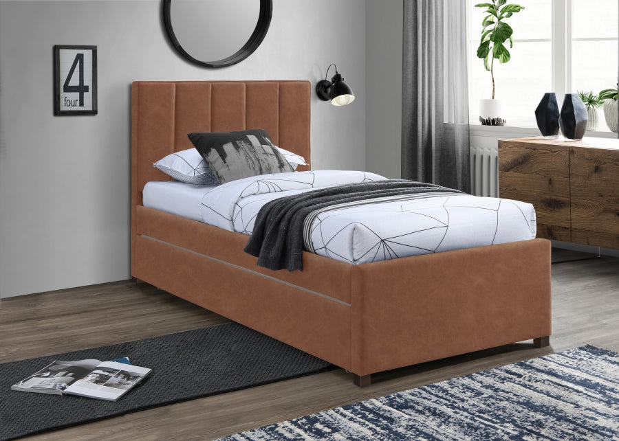 Lit gigogne simple en cuir végétalien Hudson