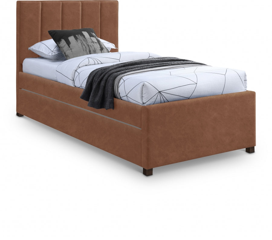 Lit gigogne simple en cuir végétalien Hudson
