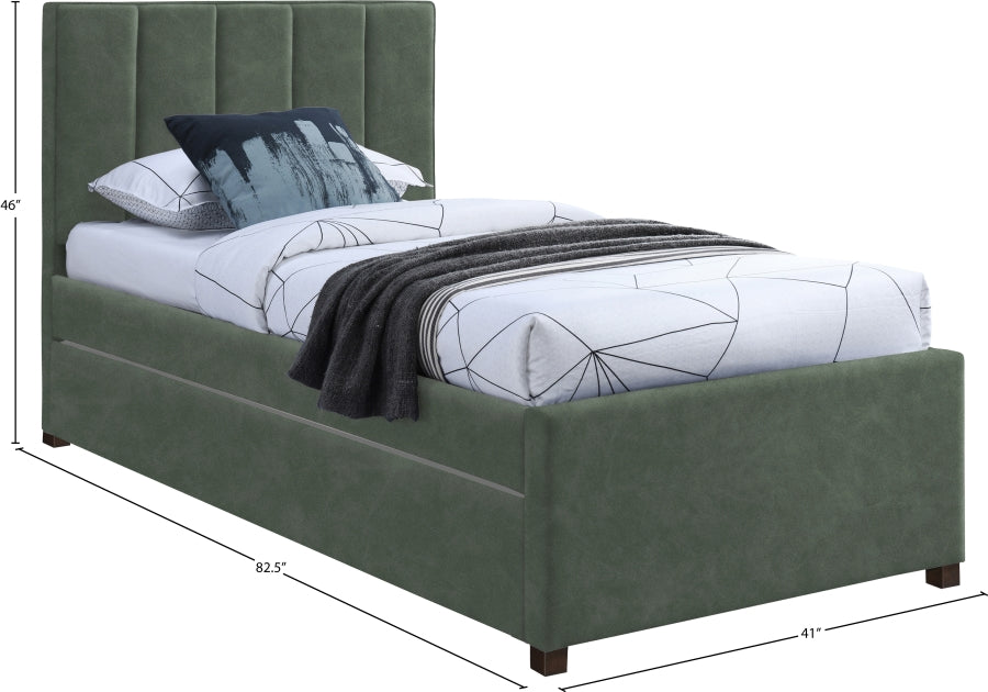 Lit gigogne simple en cuir végétalien Hudson