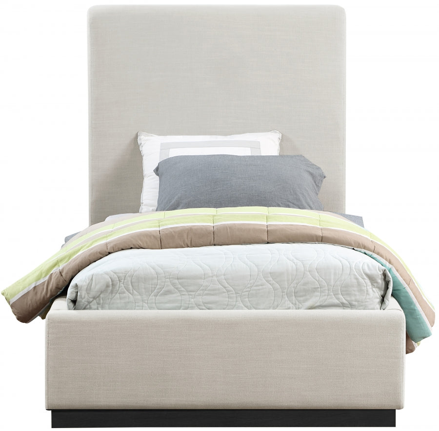 Lit simple en tissu texturé en lin Alfie