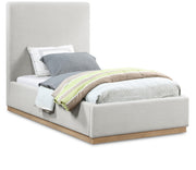 Lit simple en tissu texturé en lin couleur crème Alfie