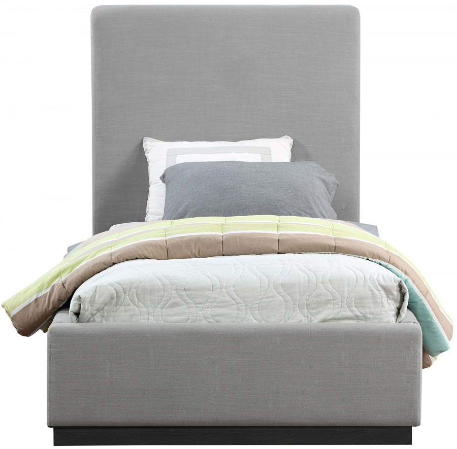Lit simple en tissu texturé en lin Alfie