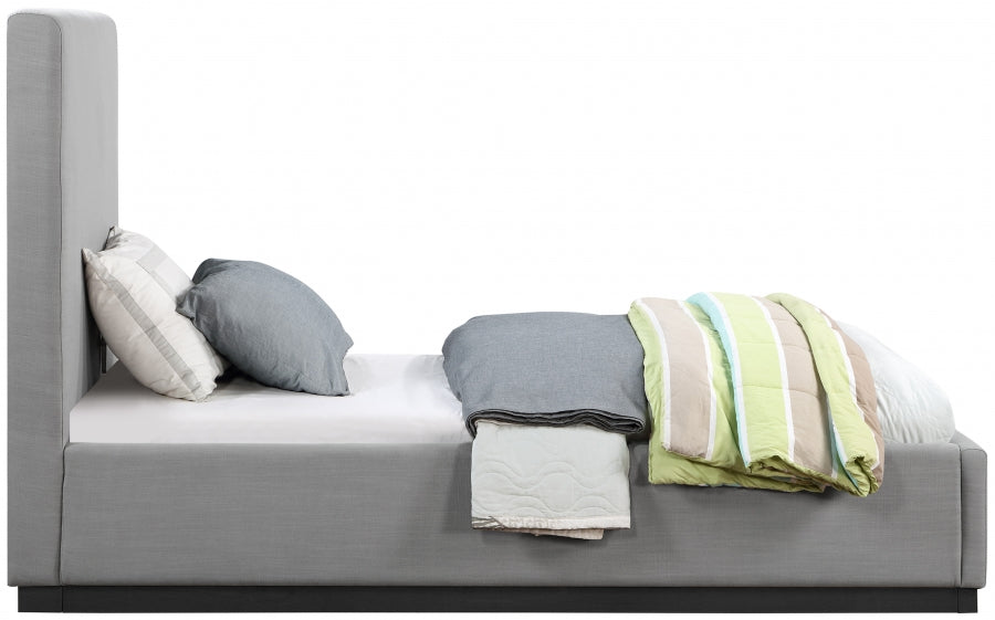 Lit simple en tissu texturé en lin Alfie