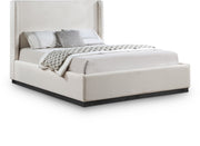 Lit double en tissu texturé en lin Flynn