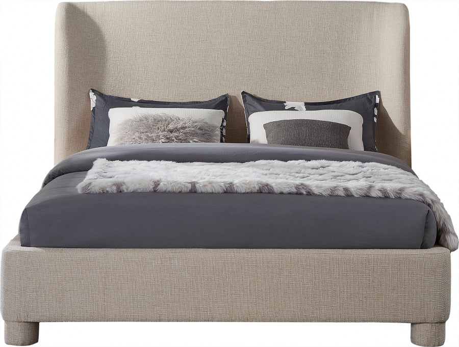 Lit double en tissu texturé Penny Linen