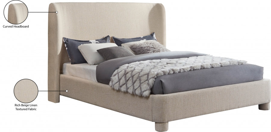 Lit king size en tissu texturé Penny Linen