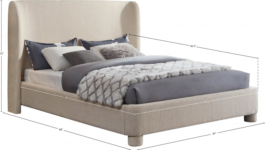 Lit king size en tissu texturé Penny Linen