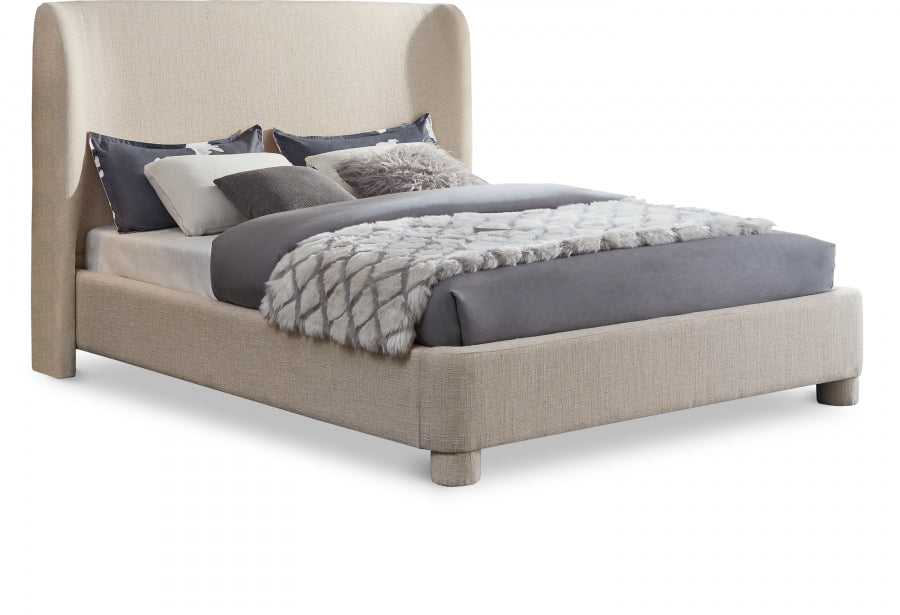 Lit king size en tissu texturé Penny Linen