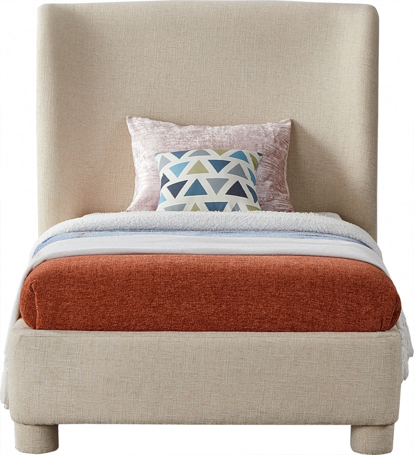 Lit simple en tissu texturé Penny Linen