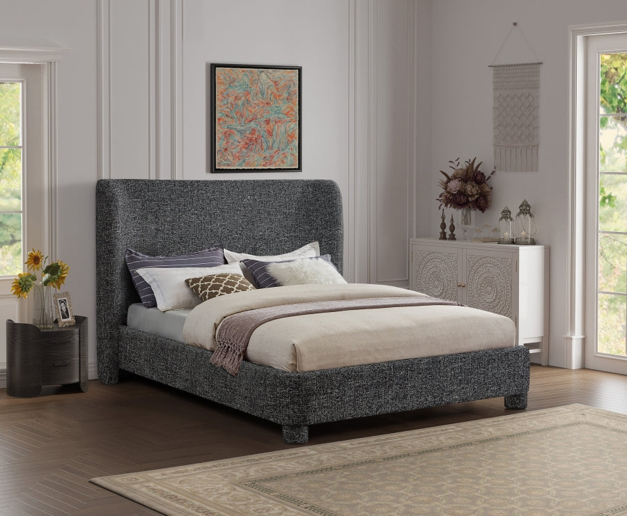 Lit king size en tissu texturé Penny Linen