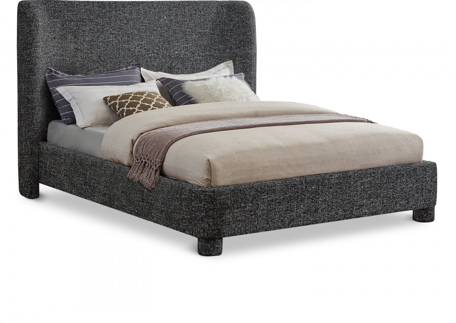 Lit king size en tissu texturé Penny Linen
