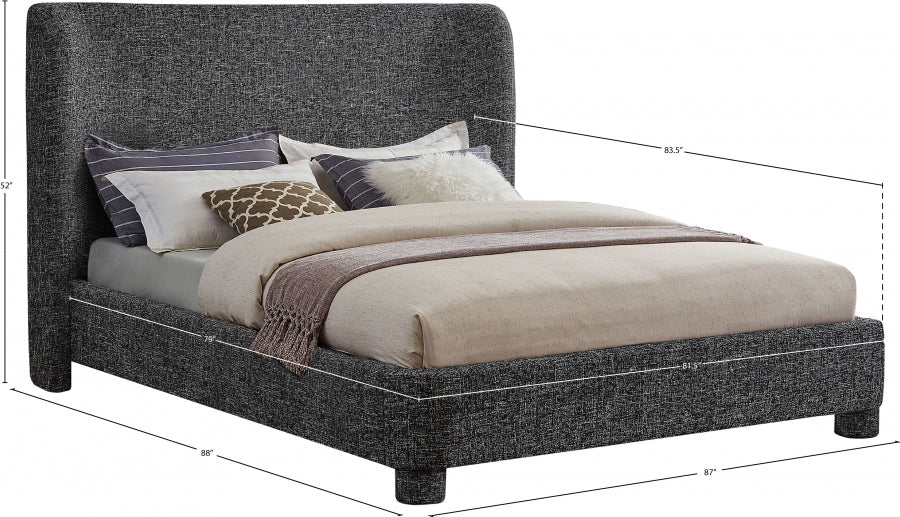 Lit king size en tissu texturé Penny Linen