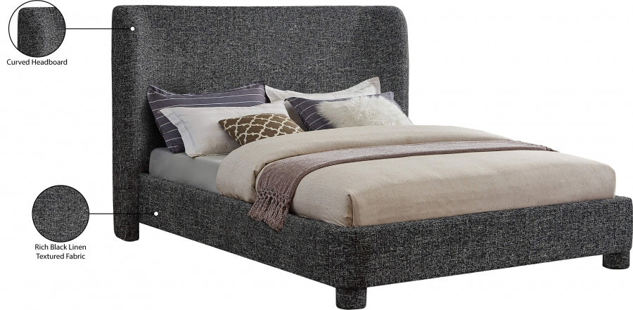 Lit king size en tissu texturé Penny Linen