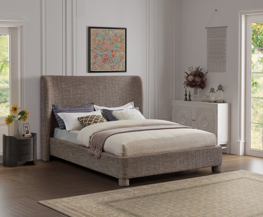 Lit double en tissu texturé Penny Linen