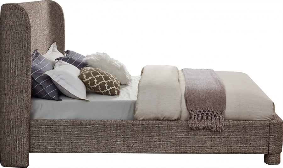 Lit double en tissu texturé Penny Linen