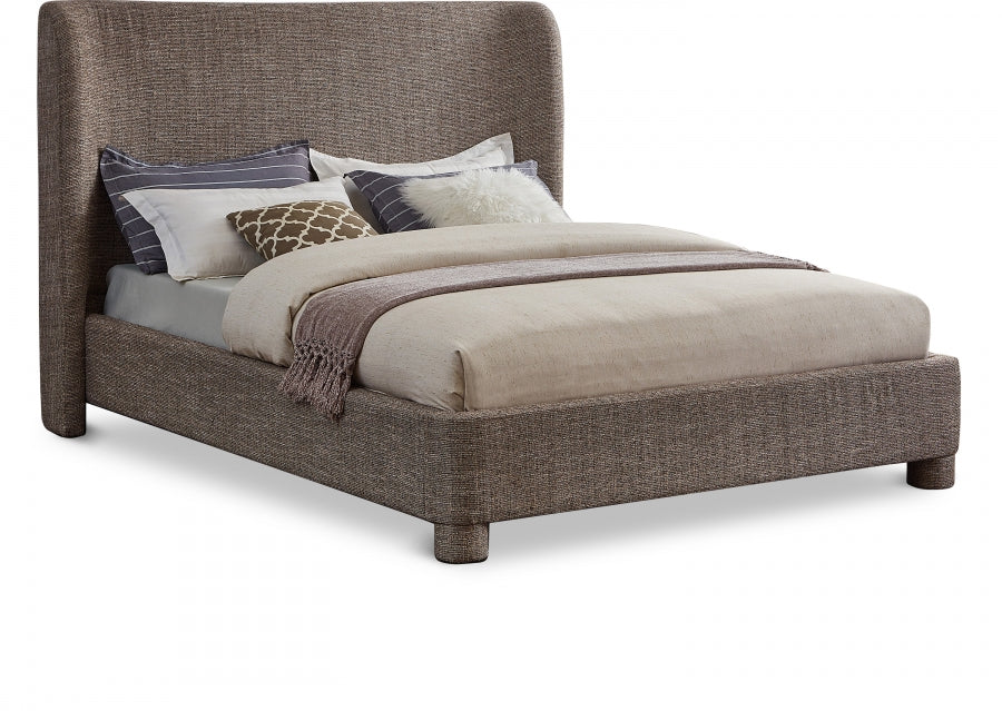 Lit double en tissu texturé Penny Linen