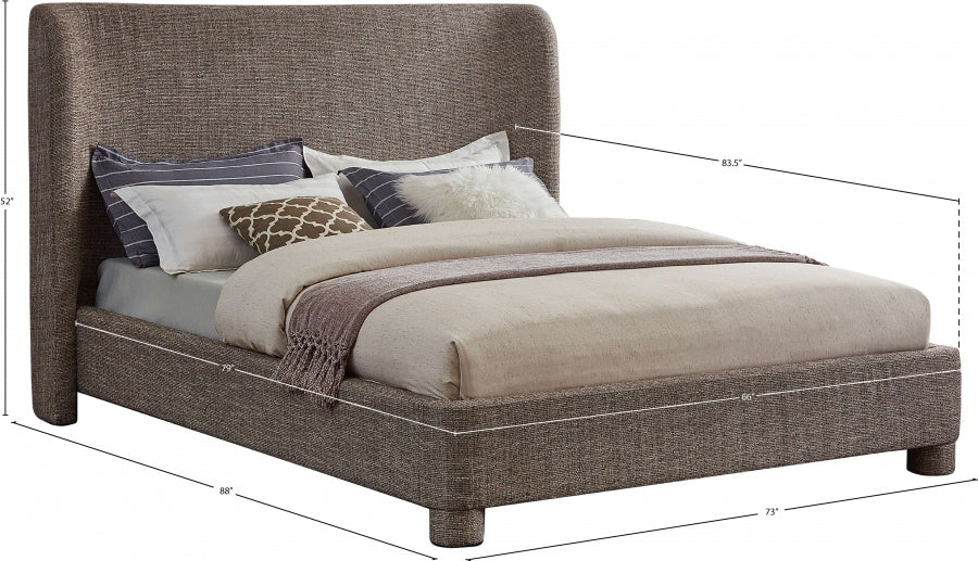 Lit queen en tissu texturé Penny Linen