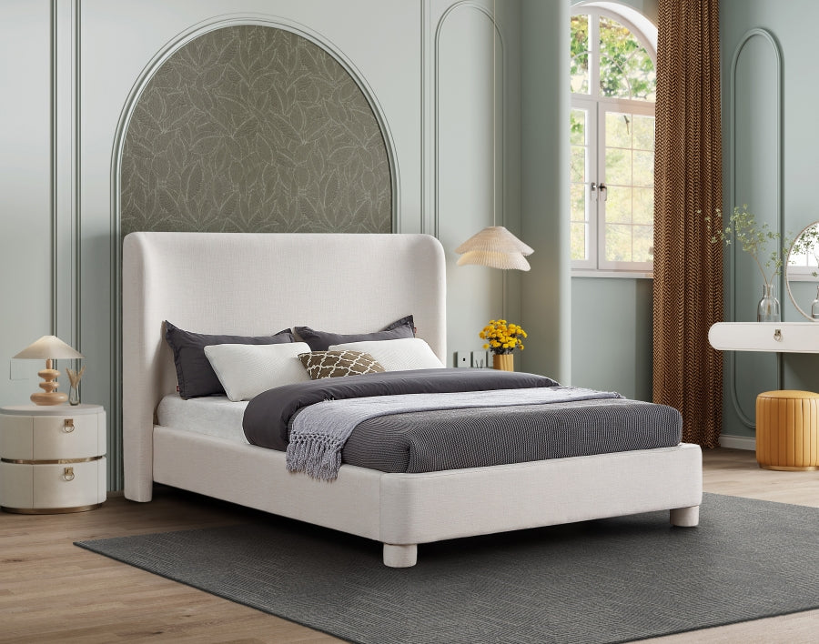 Lit king size en tissu texturé Penny Linen