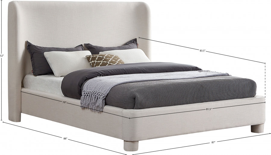 Lit king size en tissu texturé Penny Linen