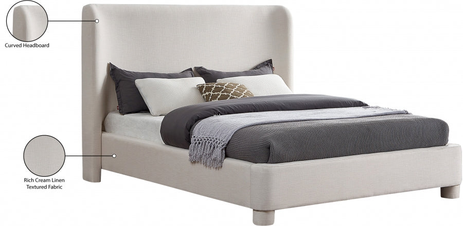 Lit king size en tissu texturé Penny Linen