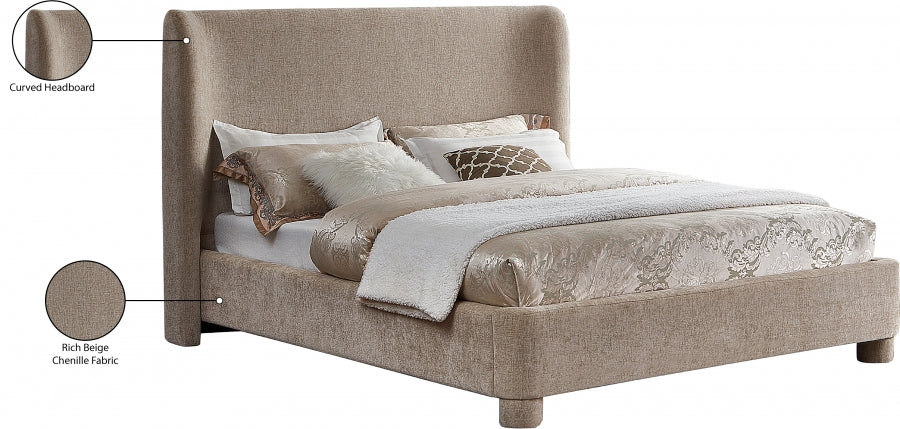Lit double en tissu chenille Penny