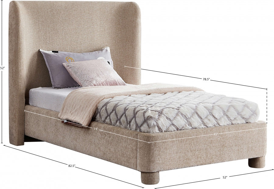 Lit simple en tissu chenille Penny