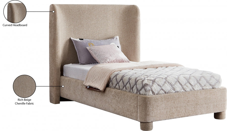 Lit simple en tissu chenille Penny