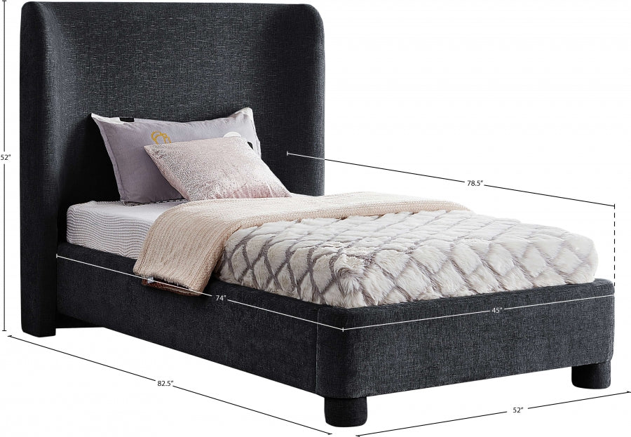 Lit simple en tissu chenille Penny