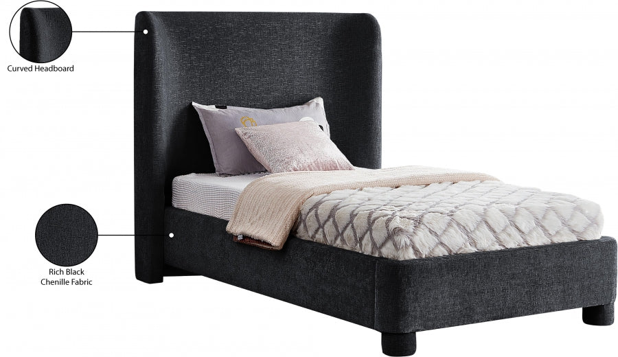 Lit simple en tissu chenille Penny