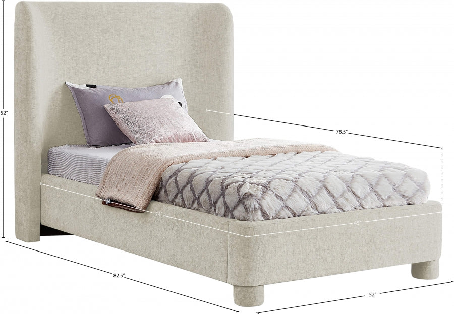 Lit simple en tissu chenille Penny
