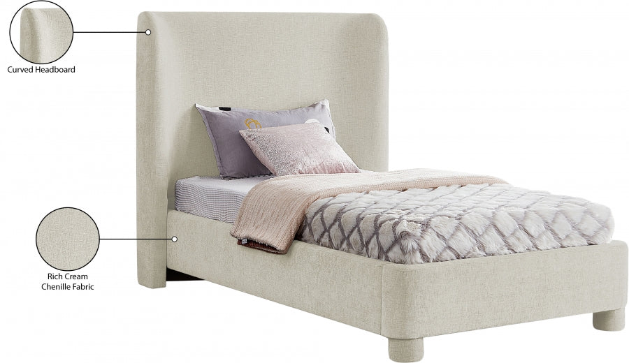 Lit simple en tissu chenille Penny