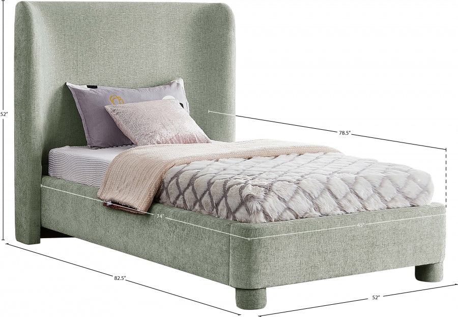 Lit simple en tissu chenille Penny