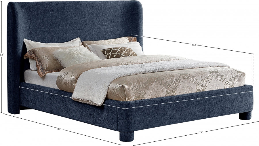 Lit queen en tissu chenille Penny
