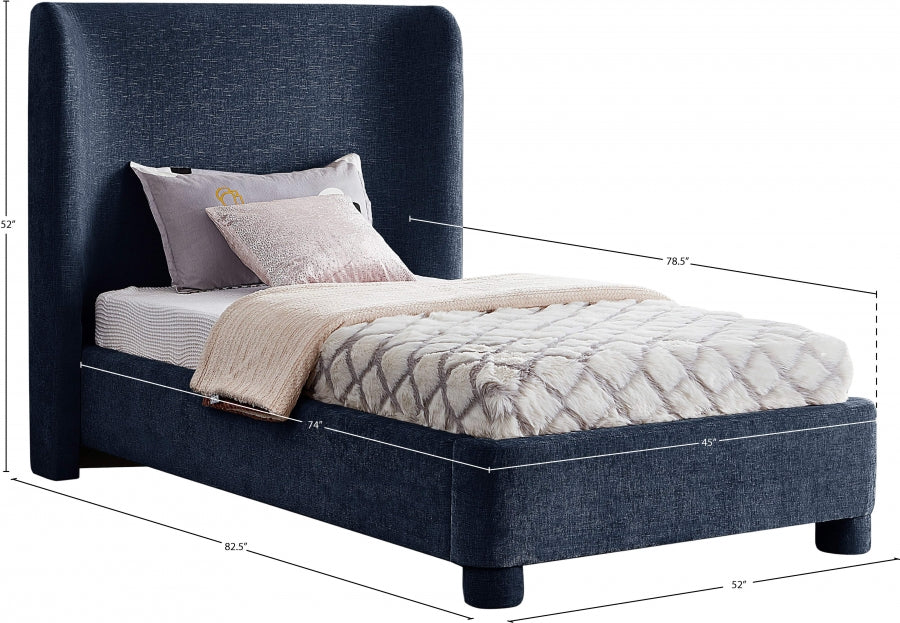 Lit simple en tissu chenille Penny