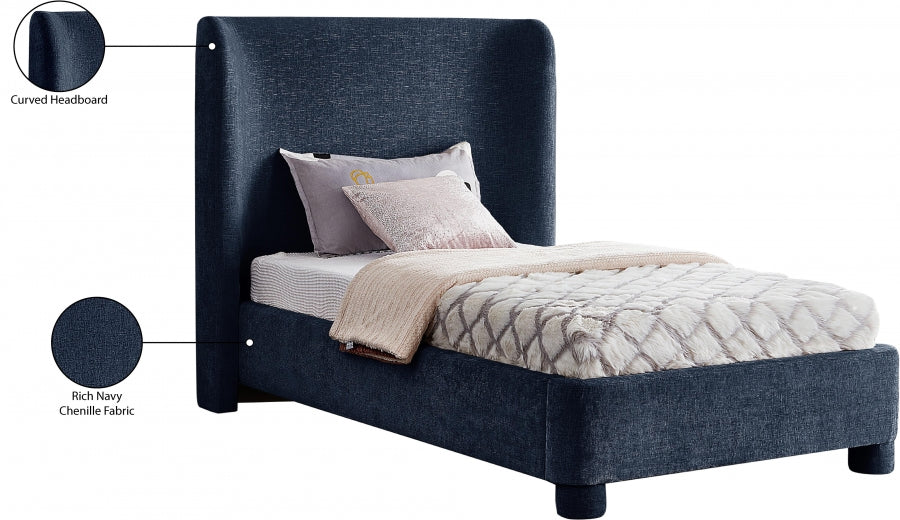 Lit simple en tissu chenille Penny