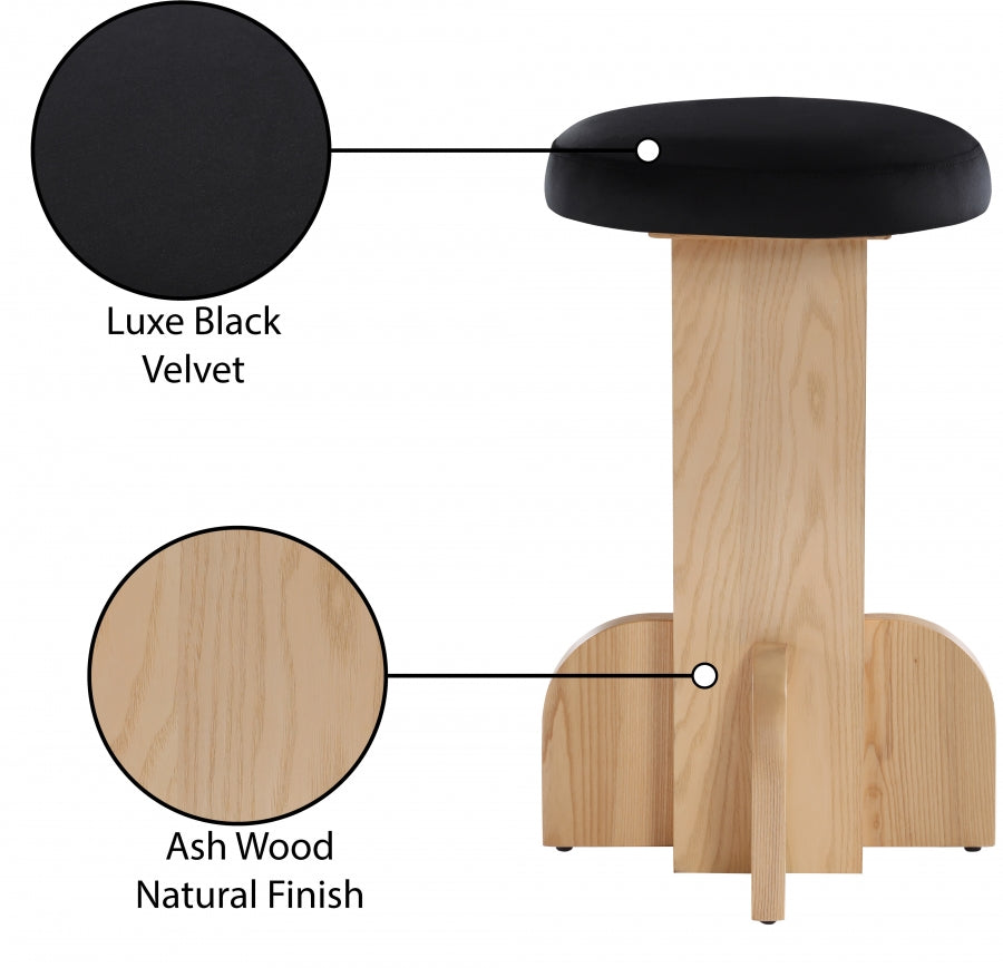 Tabouret de bar/comptoir en velours Wyatt