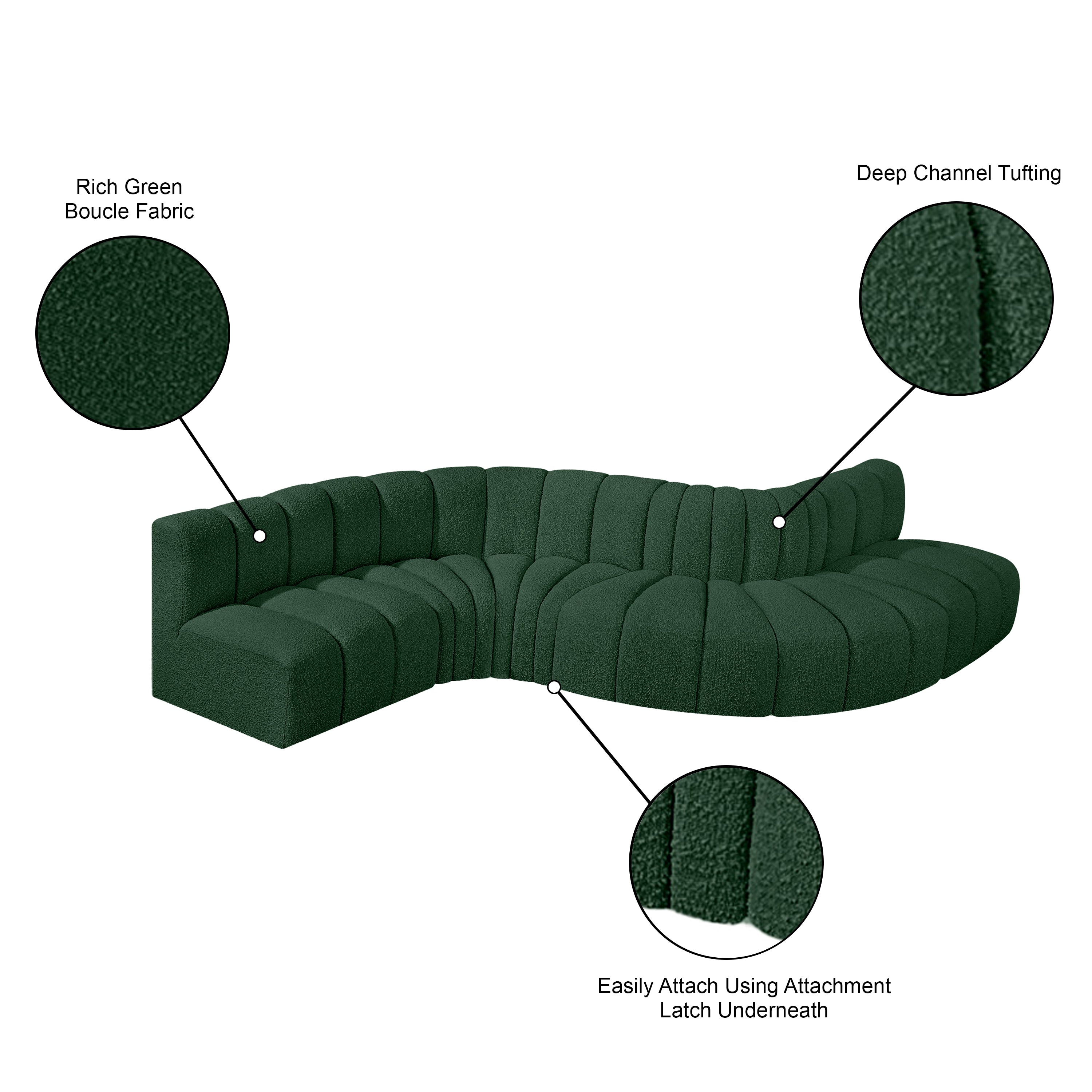 Tissu Boucle Arc 6pc. En coupe