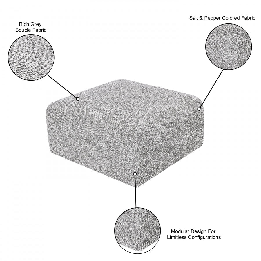 Pouf en tissu Arc Boucle