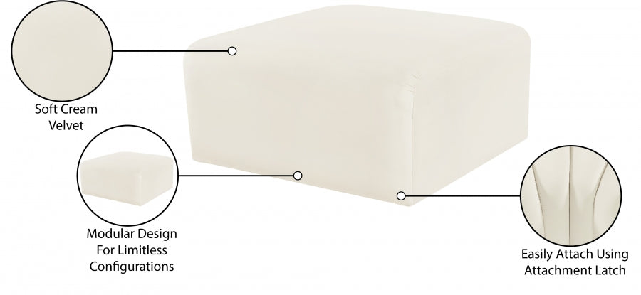 Pouf en velours Arc