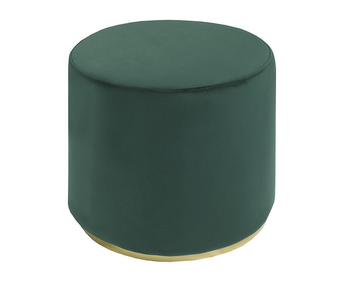Pouf rond en suède avec base en acier inoxydable doré pour petits espaces ( Meuble Mtl ) 