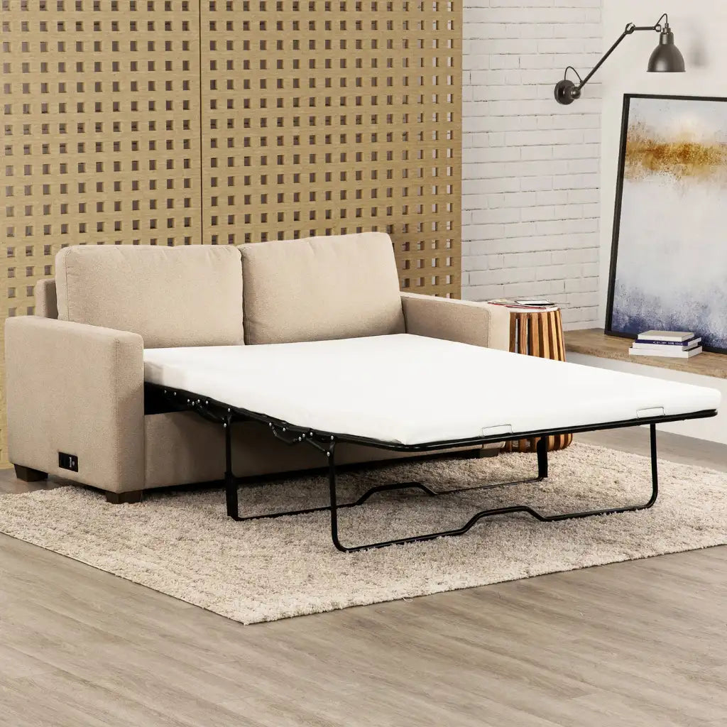 Canapé-lit Hagar beige – Compact et fonctionnel